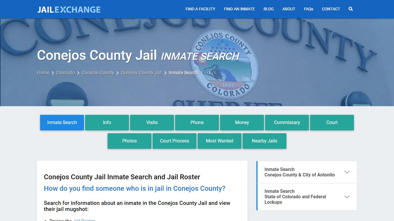 Inmate Search: Roster & Mugshots - Conejos County Jail, CO